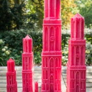 Kaarsen van Torens - Domtoren verschillende maten rood